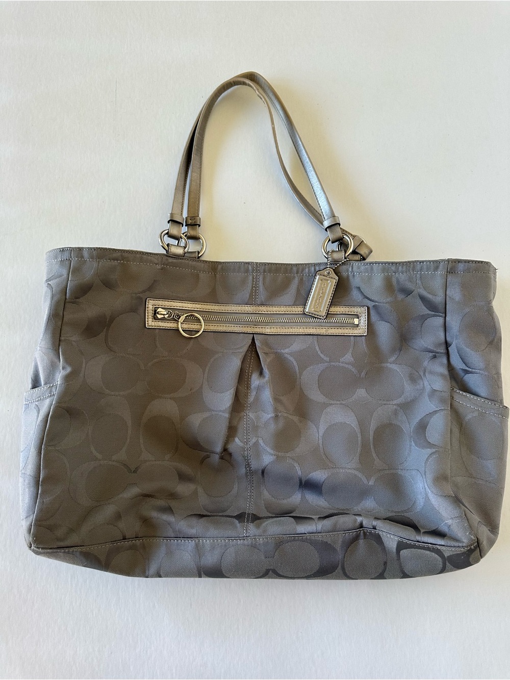 Coach Silver Jacquard Gabby Tote Bag